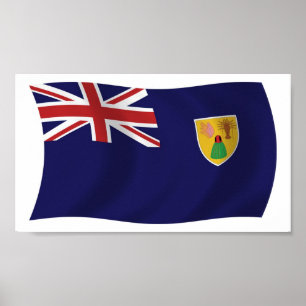 Turcos e Caicos Islands Flag Poster Impressão