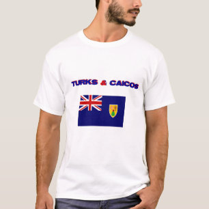 Turcos e t-shirt da bandeira de Caicos