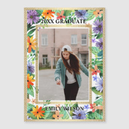 Turma de 20XX Anúncio de Graduação com Foto Floral