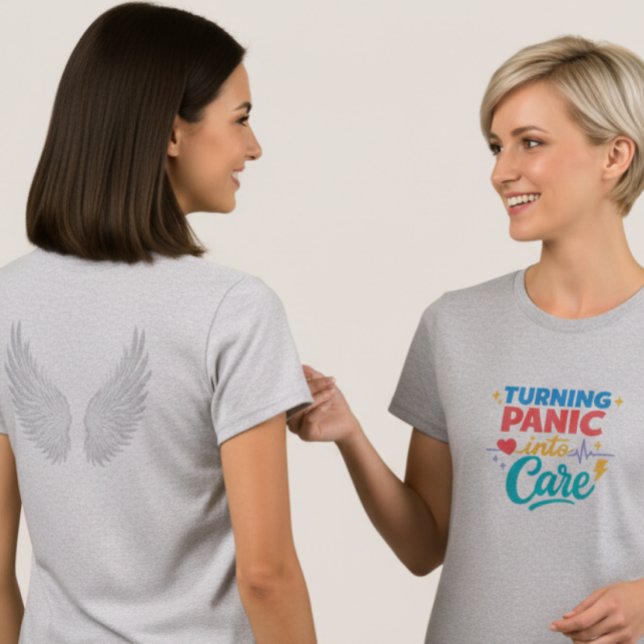 Turning Panic into Care Frontline Nurse T-Shirt (Criador carregado)