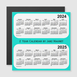 Turquesa 2024-2025 calendário de 2 anos por Janz