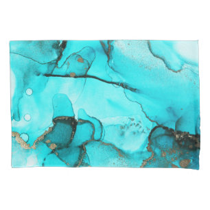 Turquesa Abstrato Egeu Vibrante Dourada
