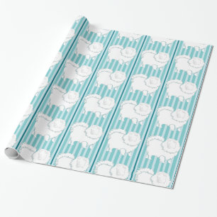 Turquesa aqua de papel embrulhado em presente da P
