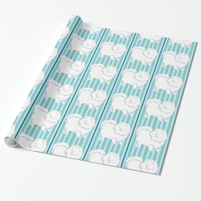 Turquesa aqua de papel embrulhado em presente da P (Desenrolado)