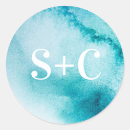 Turquesa Autocolantes de casamento personalizados