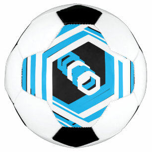 Turquesa Azul Negro Branco 4E Futebol de bola
