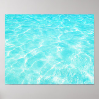 Turquesa Blue Carribean Ocean Water Beach Poster