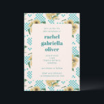 Turquesa Cartão de Cheiro de Girassol Bat Mitzvah<br><div class="desc">Retro Turquesa Xarope Girassol Bat Mitzvah Convite</div>