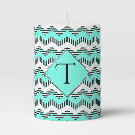 Turquesa, Chevron Preto e Branco, Monograma Person