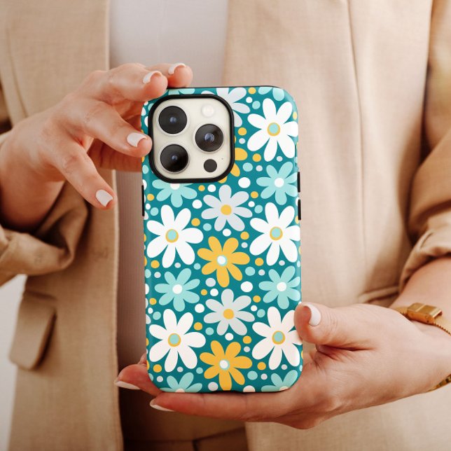 Turquesa Daisy Flower | iPhone 14 Case-Mate (Criador carregado)