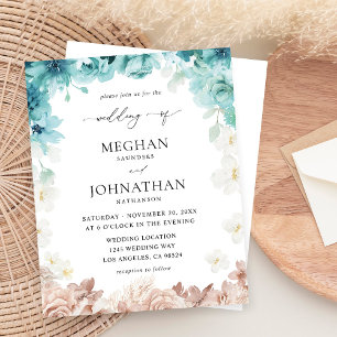 Turquesa de Orçamento e Casamento Floral Rosa-Rosa