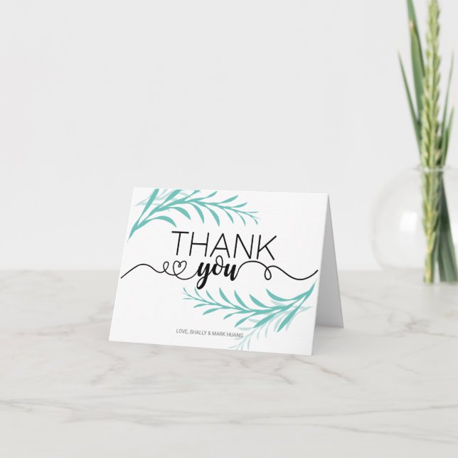 Turquesa Deixa Cartões de agradecimentos para qual (Frente)