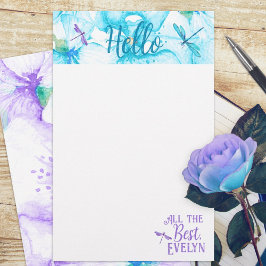 Turquesa, Dragonfly Personal Stationery