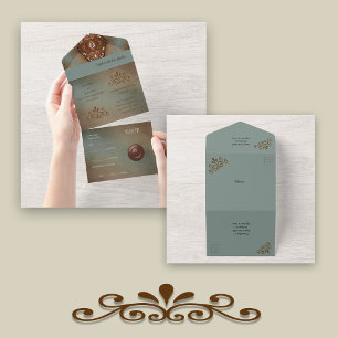 Turquesa e Brown Western