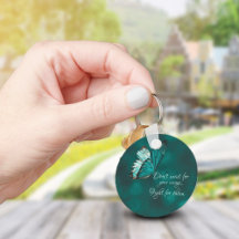 Turquesa e Chaveiro de borboletas pretas