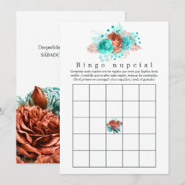 Turquesa espanhola e Bingo Coral Floral Bridal