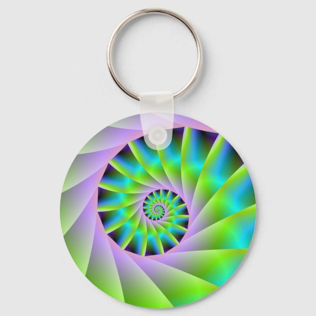 Turquesa Lilac e Chaveiro espiral verde (Frente)