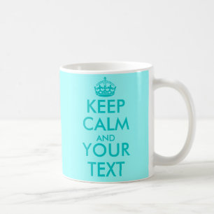 Turquesa Manter caneca Calma Texto personalizáve