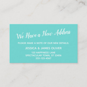 Turquesa nós temos cartões novos de um comunicad