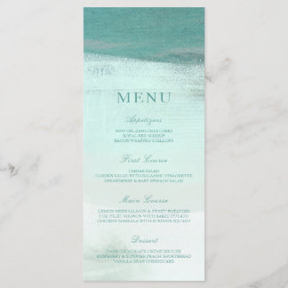 Turquesa Ombre Watercolor Beach Menu