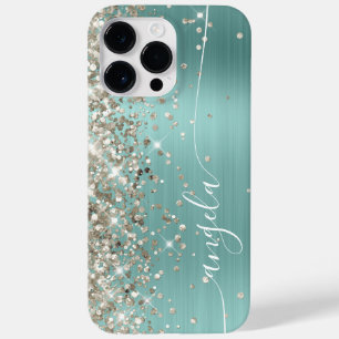 Turquesa Pálido Glittery Glam Assinatura de Platin