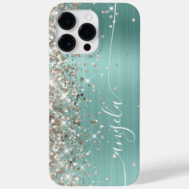 Turquesa Pálido Glittery Glam Assinatura de Platin (Verso)