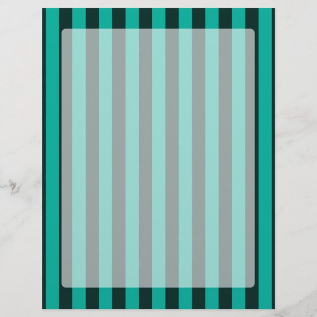 Turquesa Peacock Vertical Stripes (Frente)