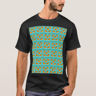 Turquesa Retro e Camiseta Laranja