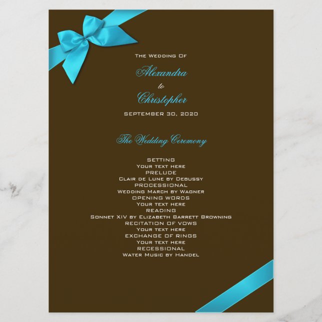 Turquesa Ribbon no Programa Casamento Marrom (Frente)