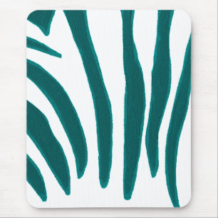 Turquesa Zebra Stripes, mousepads de arte selvagem