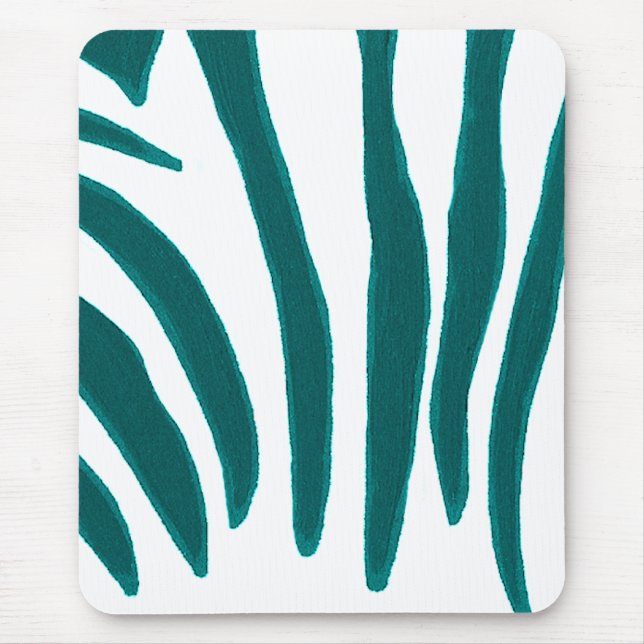Turquesa Zebra Stripes, mousepads de arte selvagem (Frente)