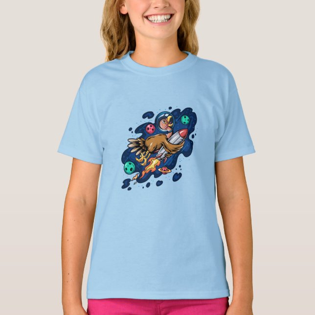 Turquia a Andar por um foguete espacial em T-Shirt (Frente)