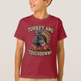 Turquia e touchdowns Engraçados T-shirt de Ação de