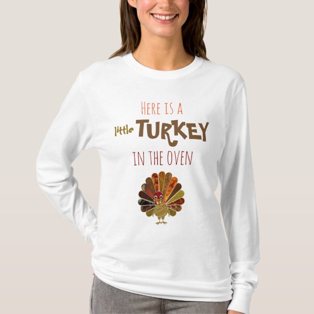 Turquia pequena engraçada - t-shirt de maternidade (Frente)