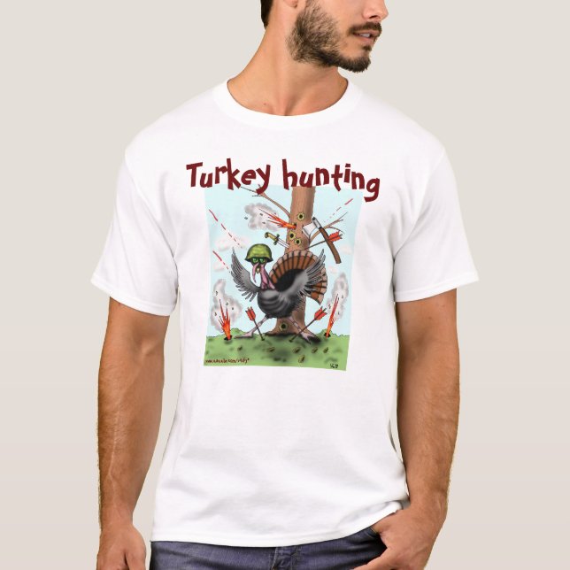 Turquia que caça o t-shirt engraçado da acção de (Frente)