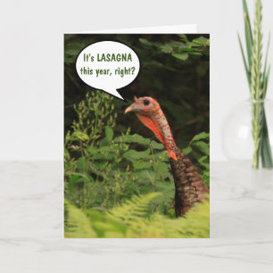 Turquia quer cartão de agradecimento Lasagna