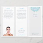 Turquois Mandala Lotus Spa Salon Brochura em Três<br><div class="desc">Folheto do spa cuidadosamente projetado para você se personalizar facilmente.</div>