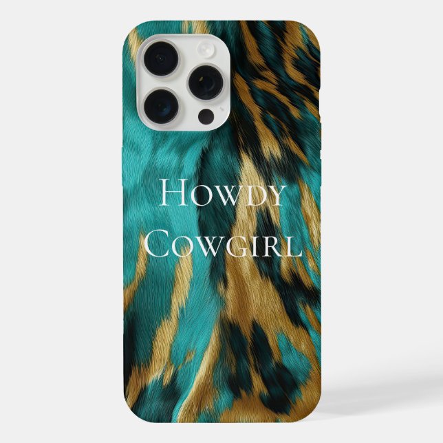 Turquoise Brown Dourado Cowhide (Verso)