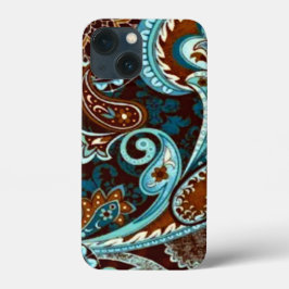 Turquoise Brown Vintage Paisley