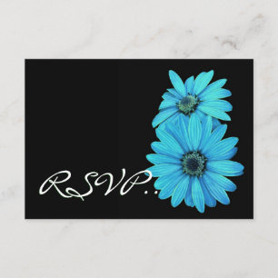 Turquoise Daisies RSVP Resposta Nupcial V2