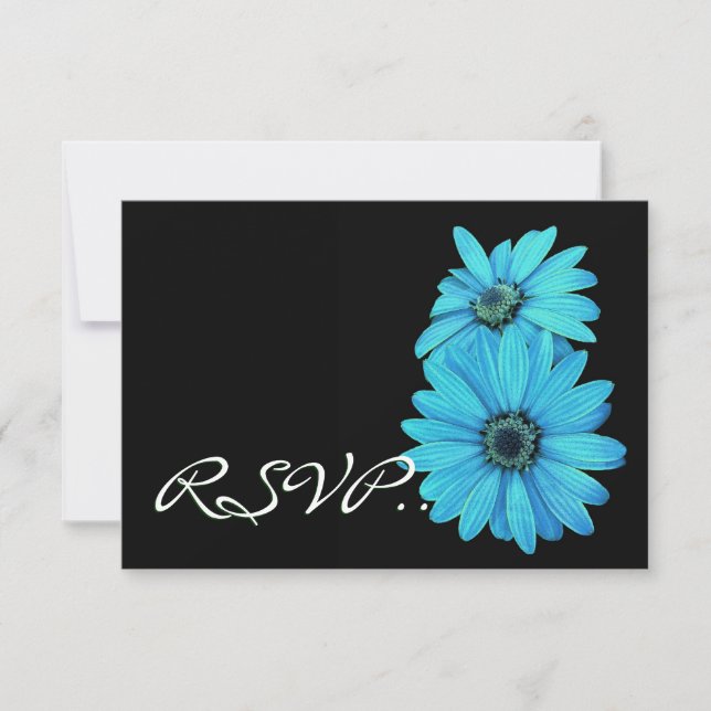 Turquoise Daisies RSVP Resposta Nupcial V2 (Frente)