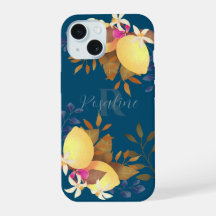 Turquoise Do Monograma Com Limão