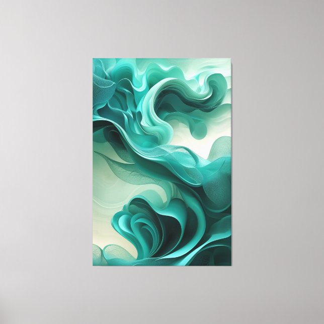 Turquoise Dreamscape - Abstrato Canvas Print (Frente)