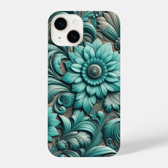Turquoise Floral com ferramenta Turquoise Teal (Verso)