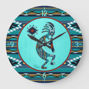 Turquoise Kokopelli Grande Relógio