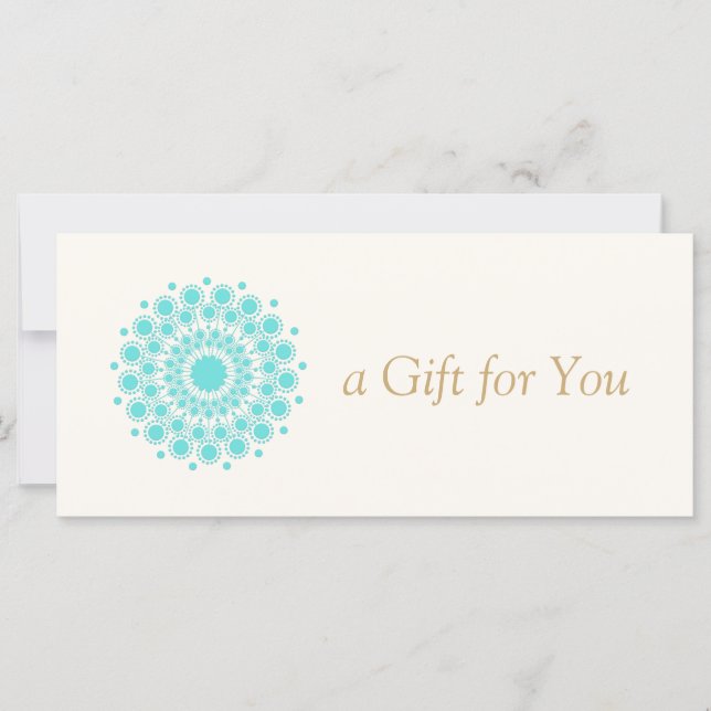 Turquoise Mandala Beauty Spa Gift Certificate (Frente)