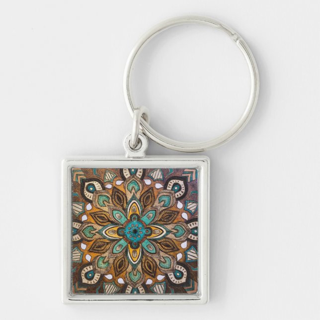 Turquoise Mandala Chaveiro (Frente)