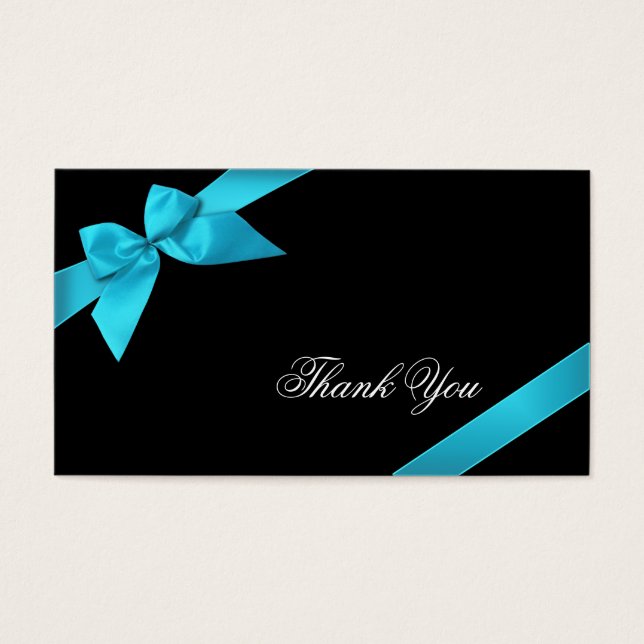 Turquoise Ribbon Obrigado Minicard (Frente)