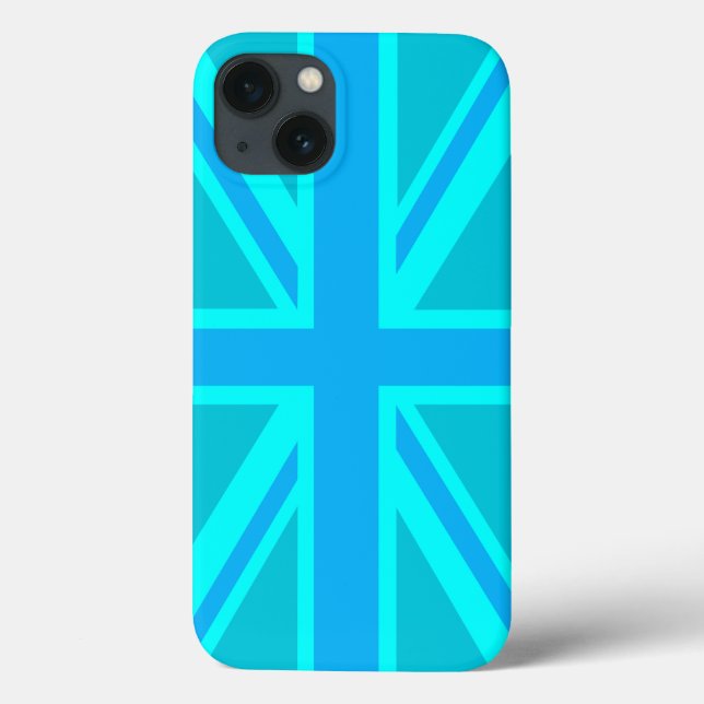 Turquoise Union Jack British Flag (Verso)