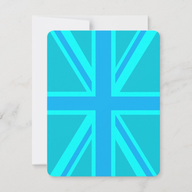 Turquoise Union Jack British Flag Design (Frente)